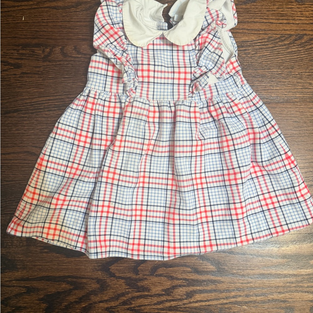 Janie and Jack Red, Blue and White Plaid Dress (1)